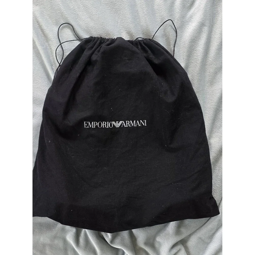 Emporio Armani Y3D021 Bordeaux Woven Shopping Tote Bag Shoulder Strap Dust Bag